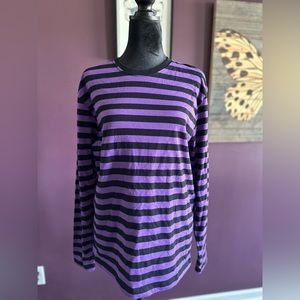 Women’s Purple and Black Striped long sleeve shirt